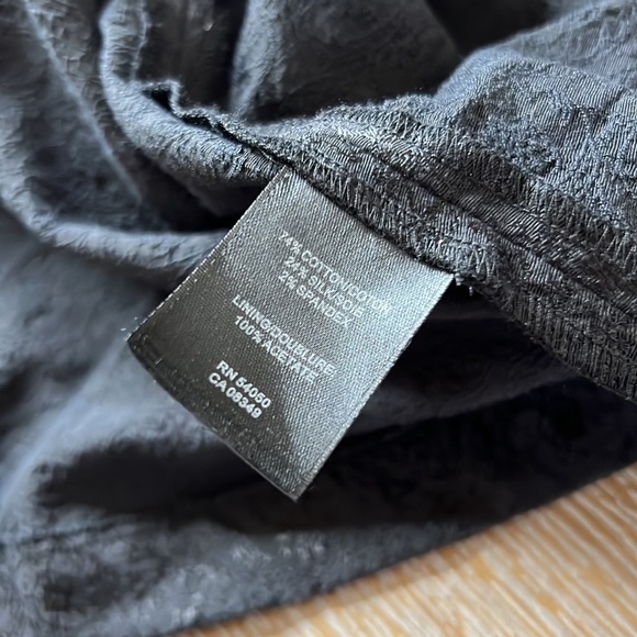 ROBERT RODRIGUEZ Black V-Neck Embroidery Print Silk Peplum Dress 0 - Picture 7 of 7